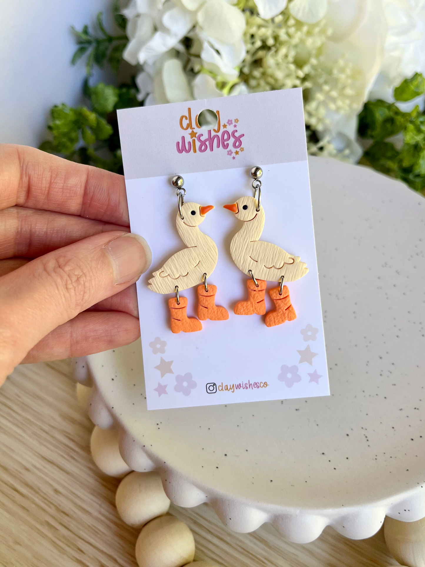 Yellow Duck Earrings