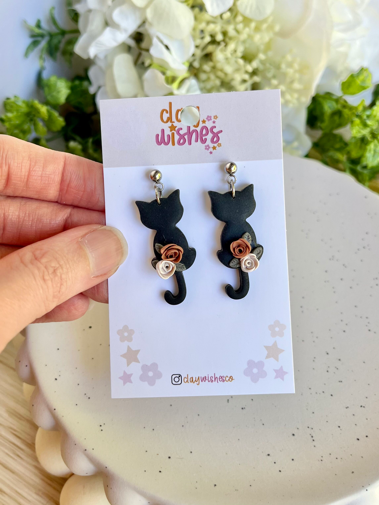 Black Cats with Roses