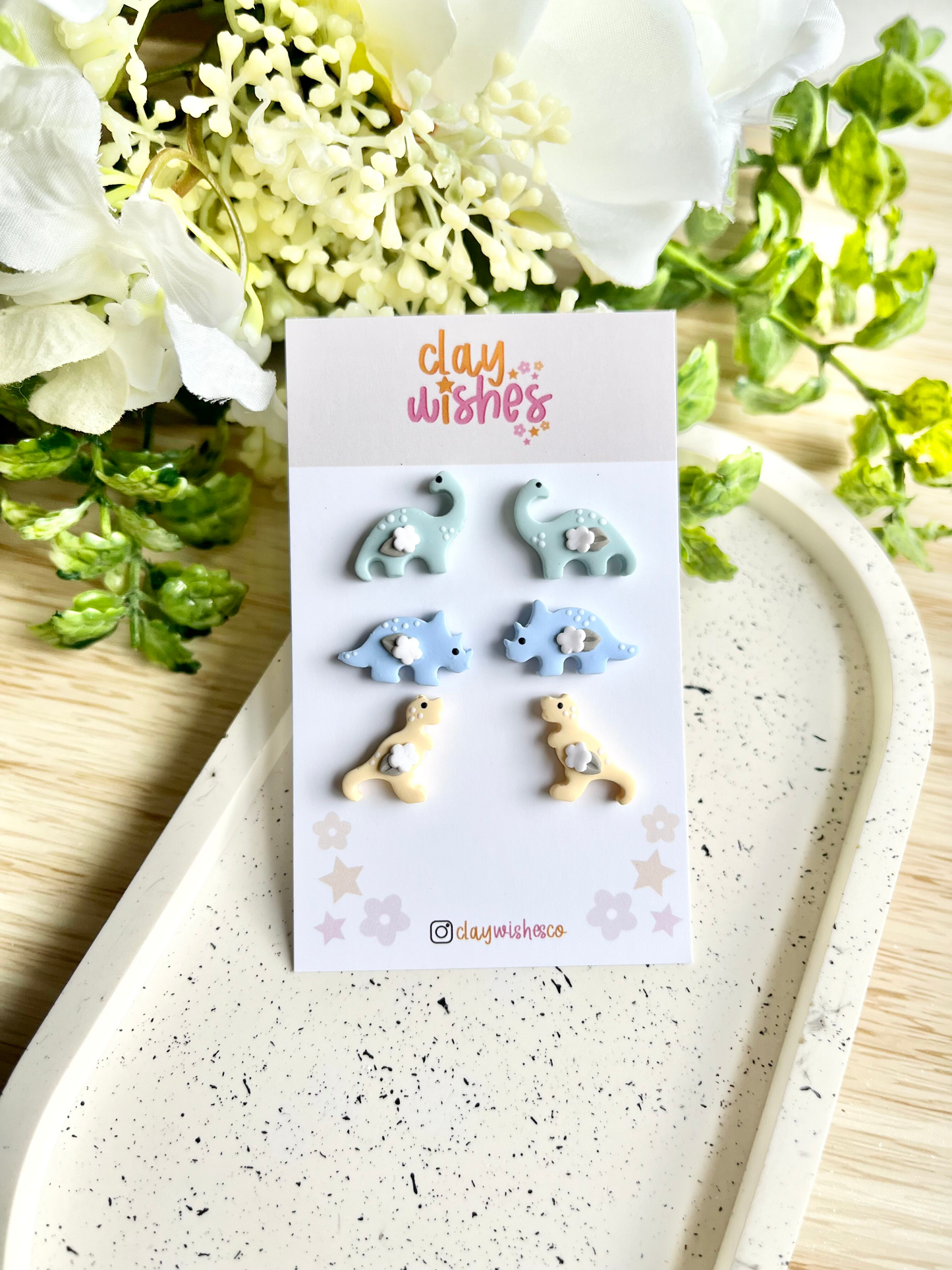Trio Dinosaur Stud Earrings