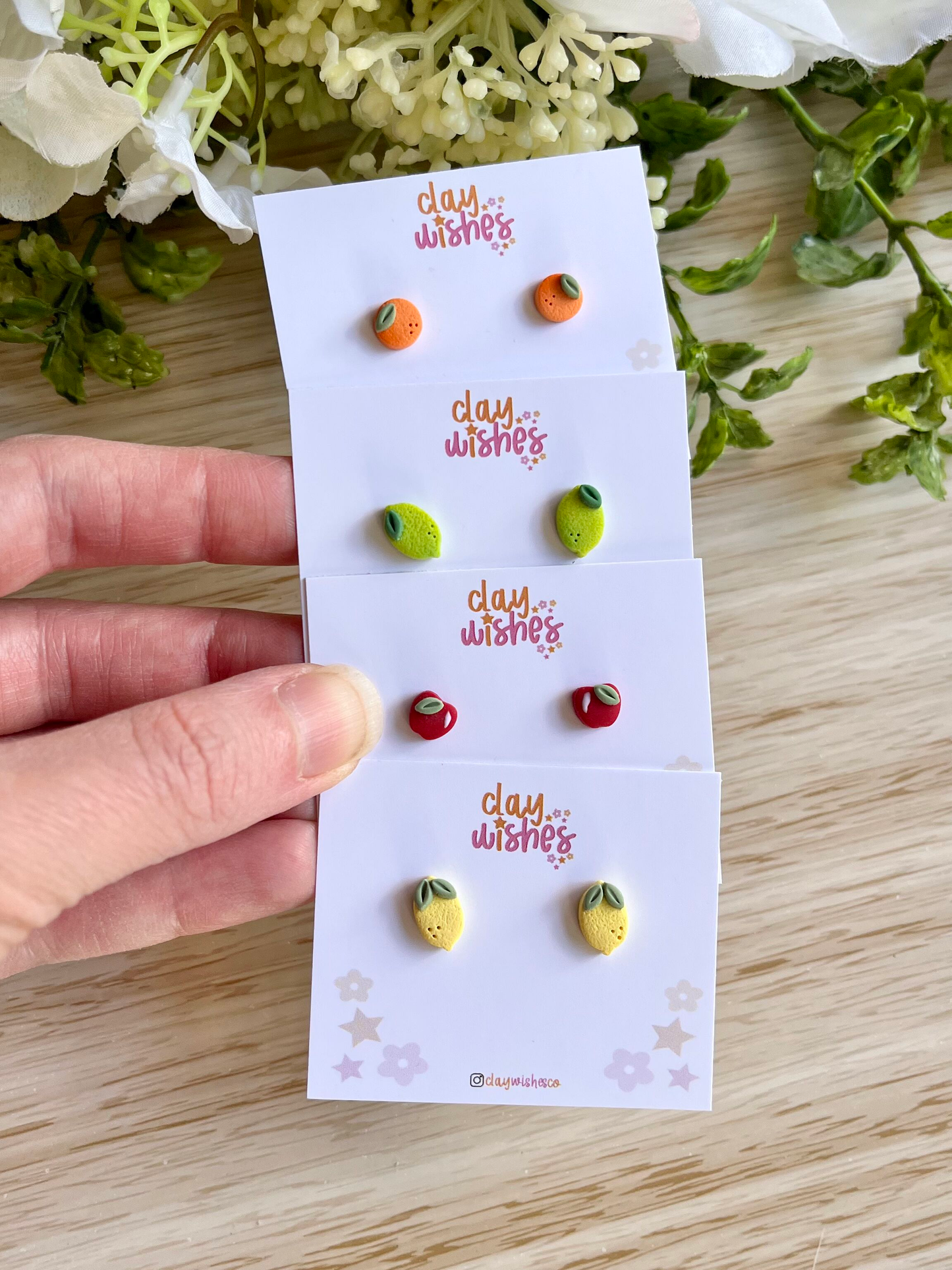 Tiny Orange Stud Earrings