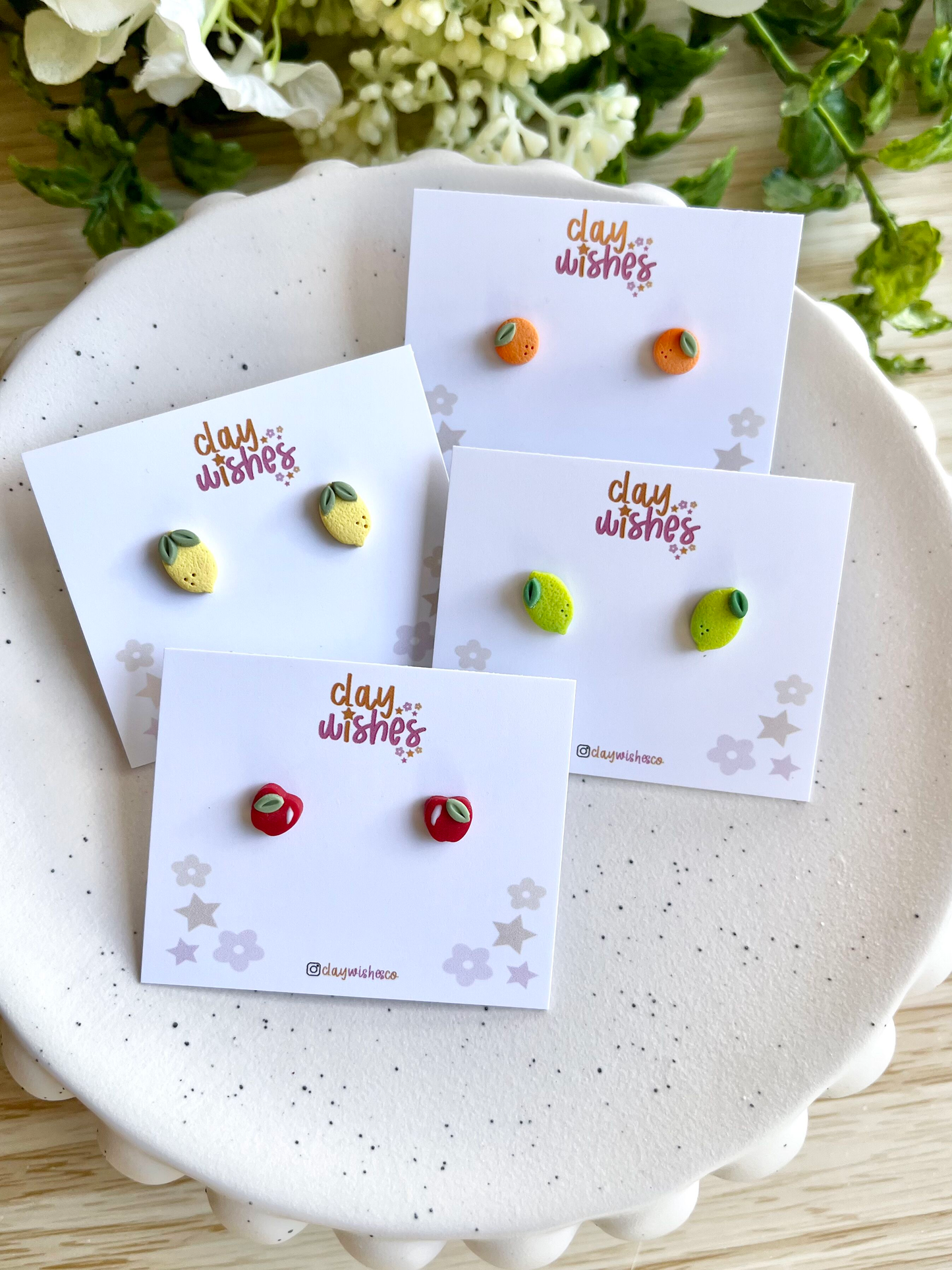 Tiny Lime Stud Earrings