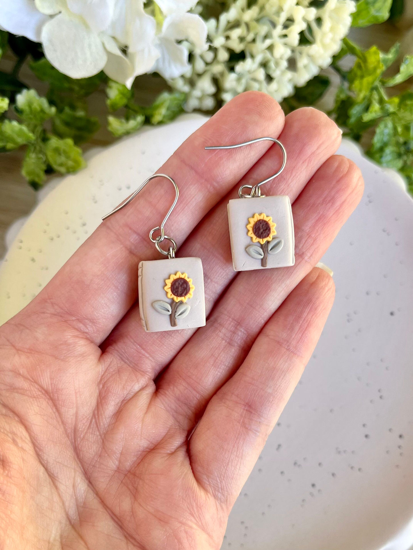 Sunflower Book Earrings