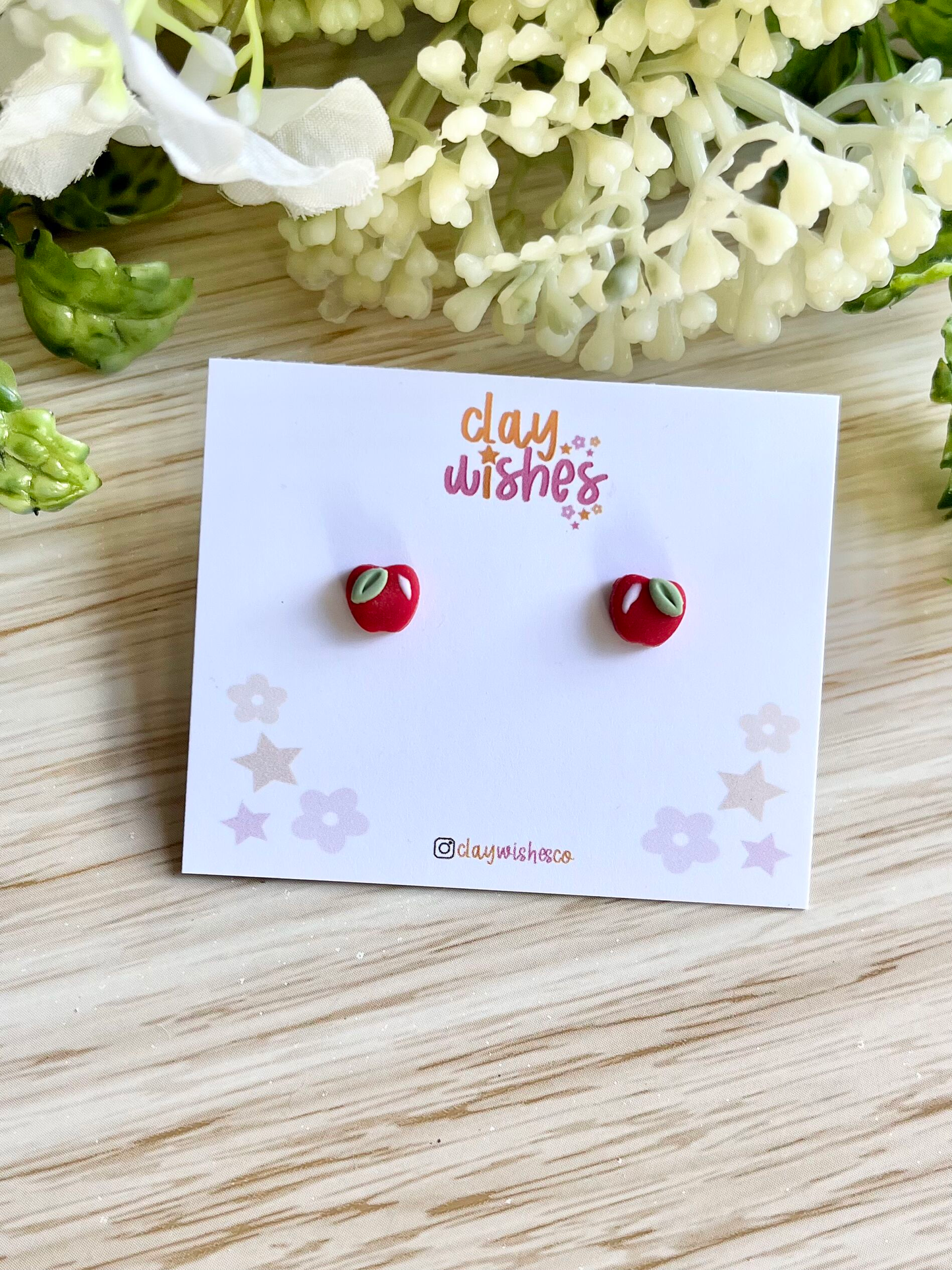 Tiny Apple Stud Earrings