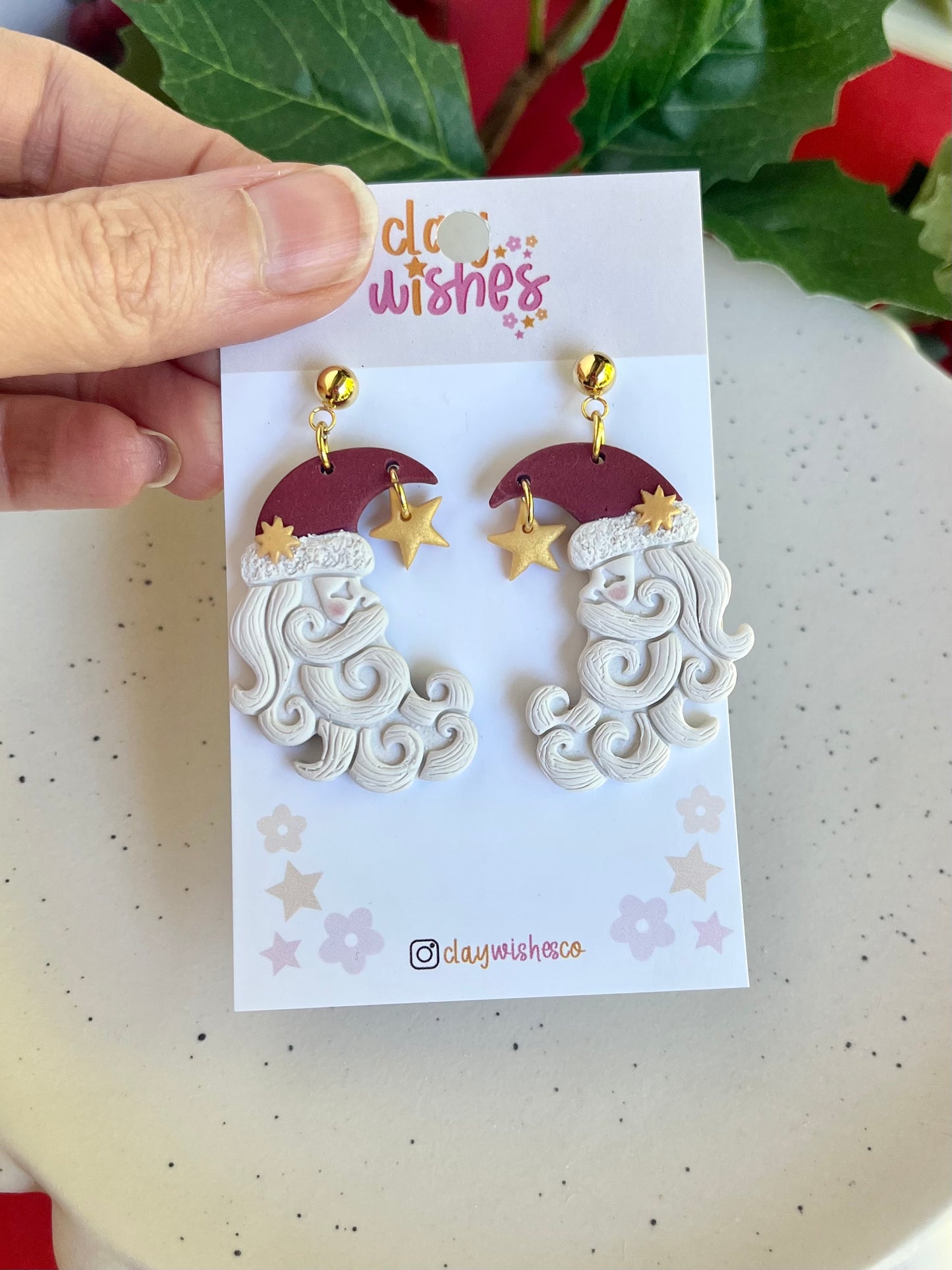 Santa Moon Earrings *Only 1 Pair Available*