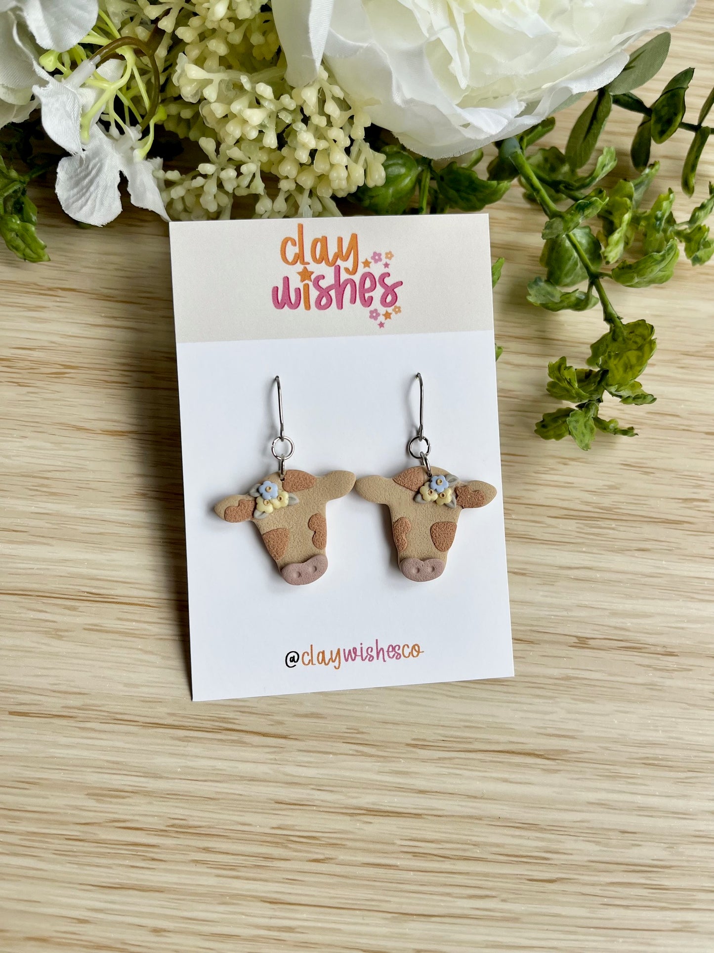 Brown Cow Earrings