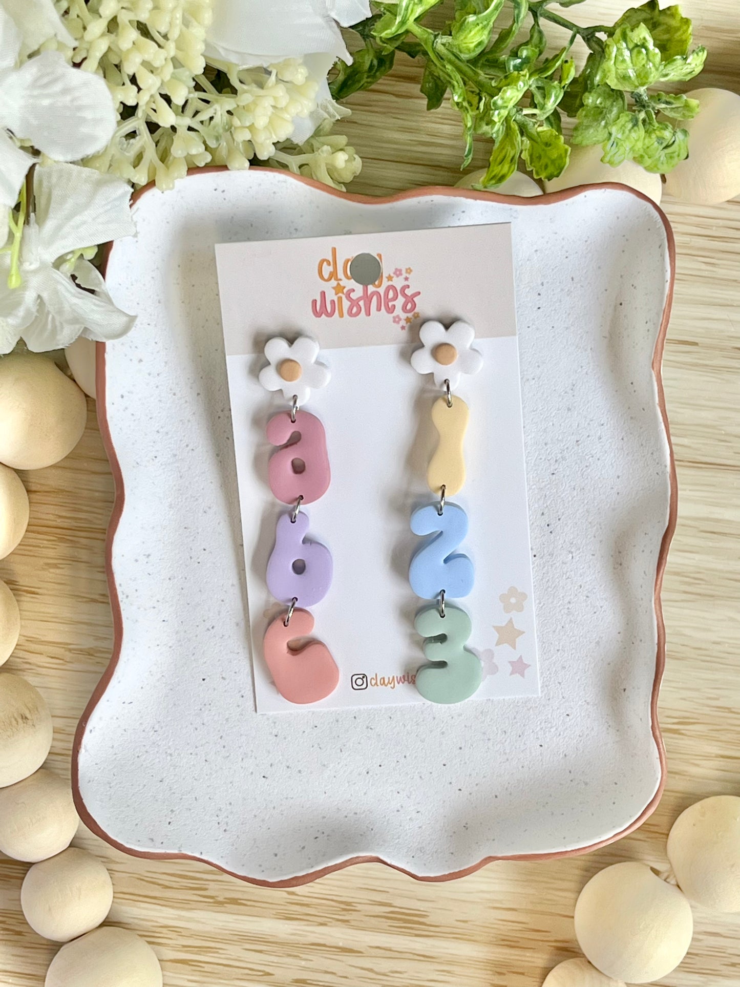 Alphabet and Number Earrings - LAST PAIR