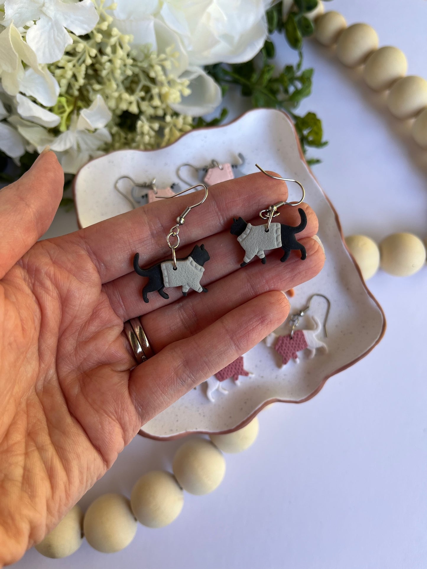 Cats in Sweaters Earrings