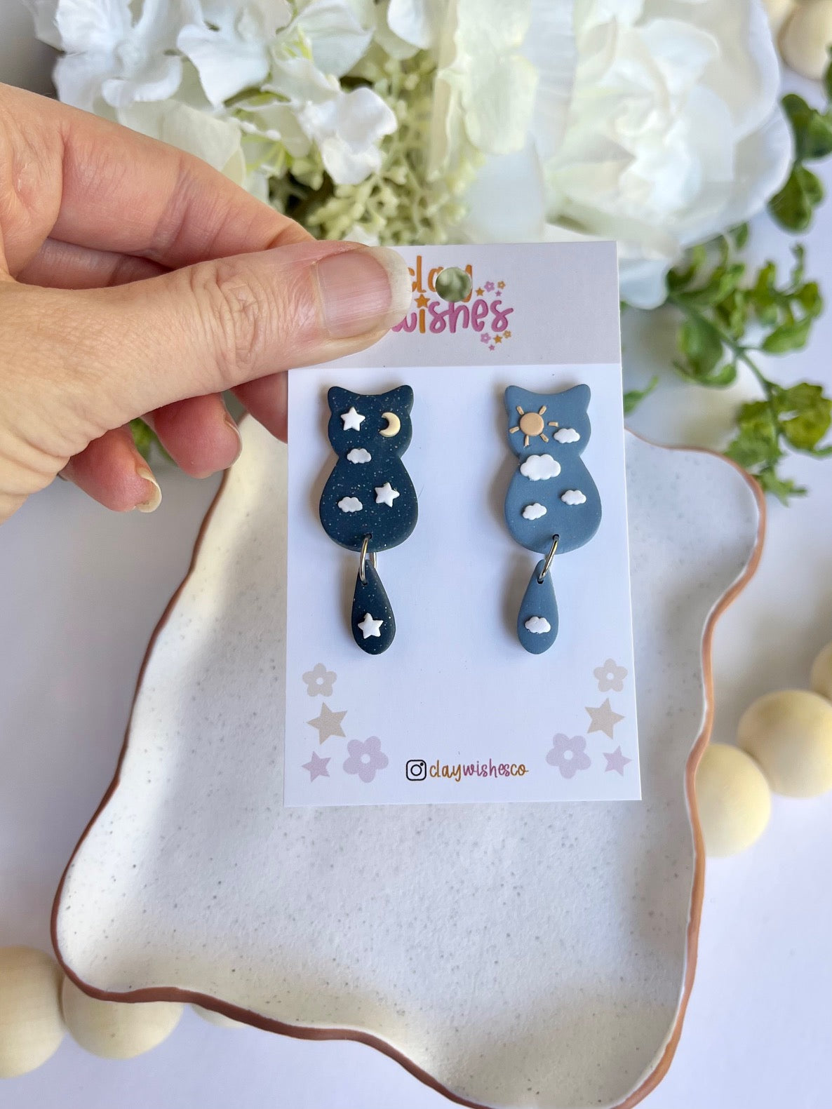 Day and Night Cat Earrings