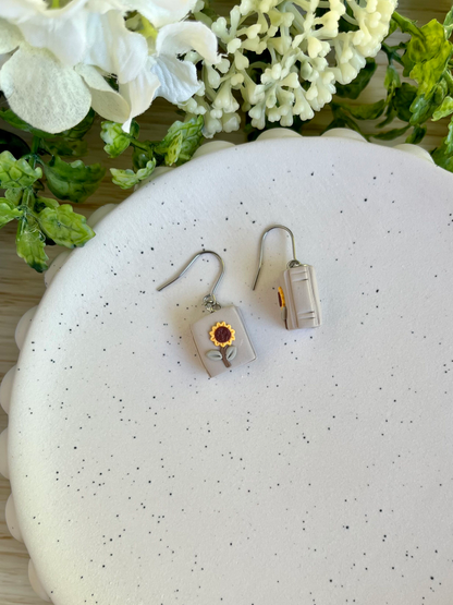 Sunflower Book Earrings