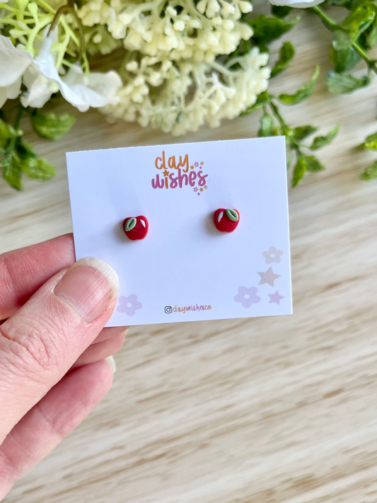 Tiny Apple Stud Earrings