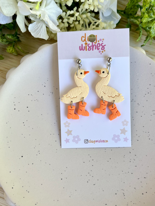 Yellow Duck Earrings