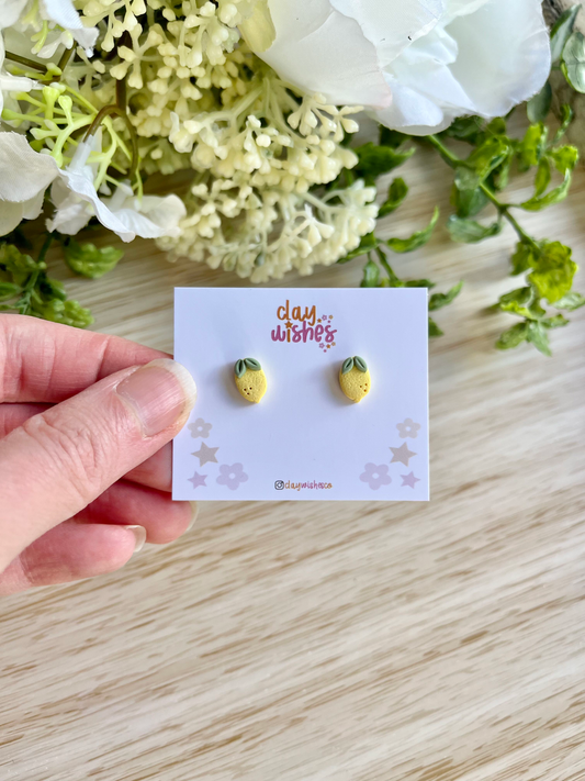 Tiny Lemon Stud Earrings