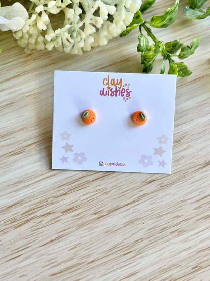 Tiny Orange Stud Earrings