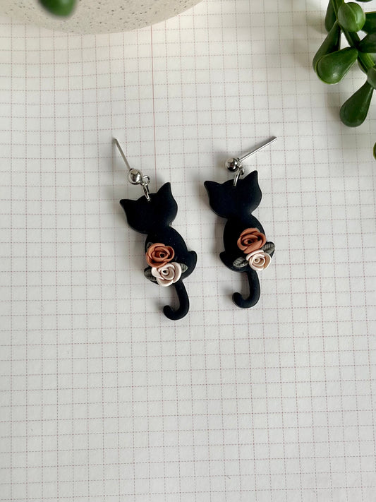 Black Cats with Roses