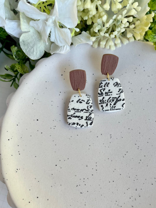 Script Earrings