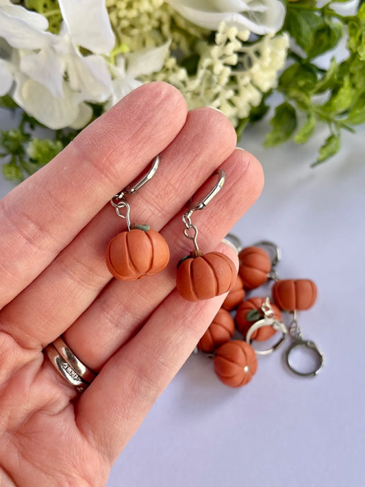 Pumpkin Huggie Earrings