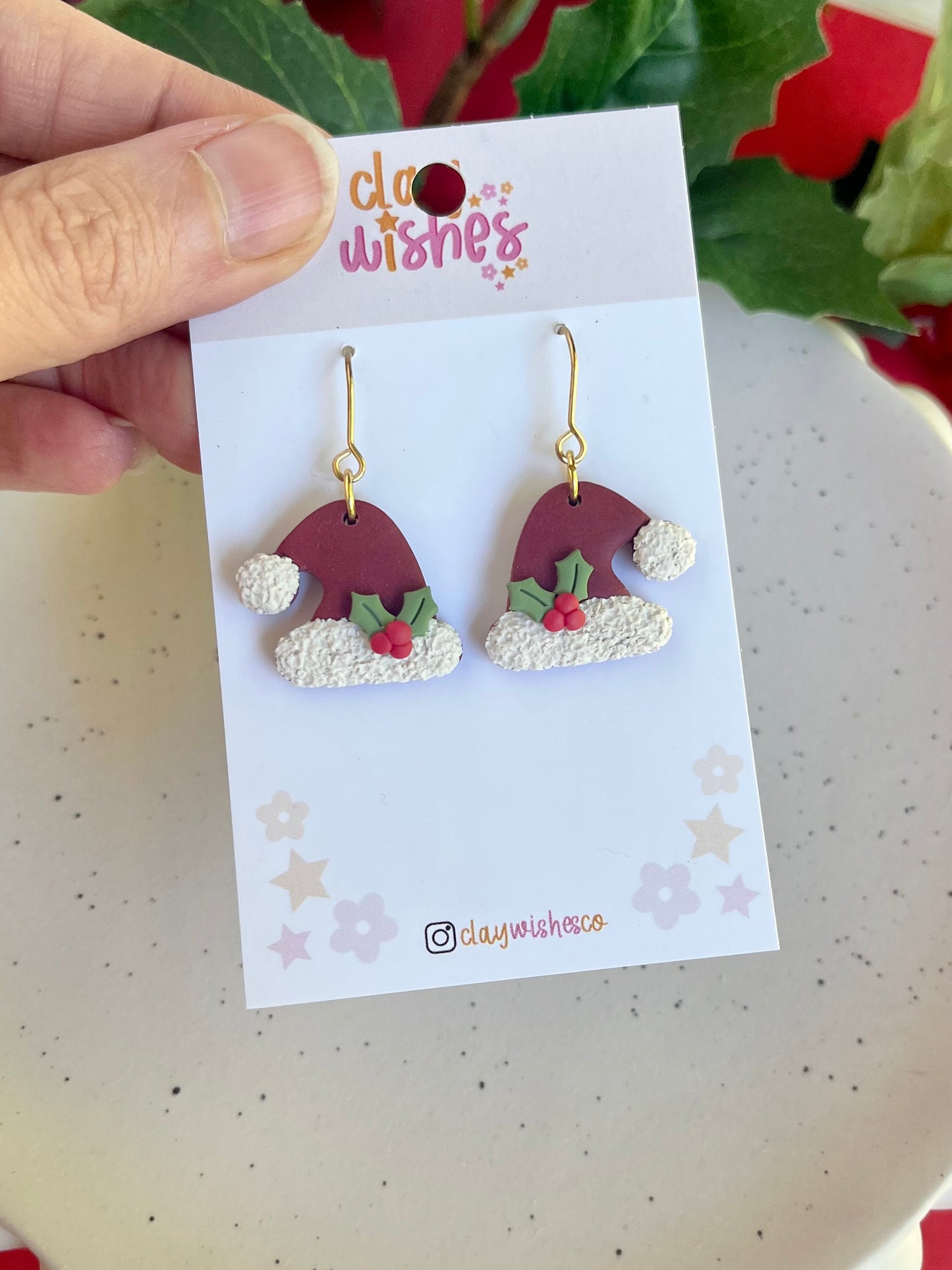 Santa Hat Earrings *Only 1 Available*