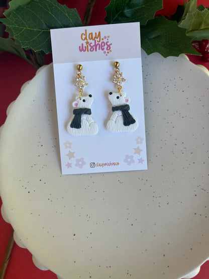 White Polar Bear Earrings