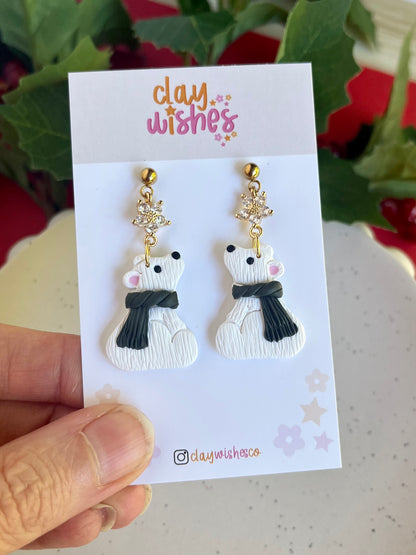 White Polar Bear Earrings