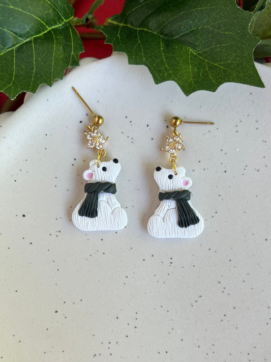 White Polar Bear Earrings