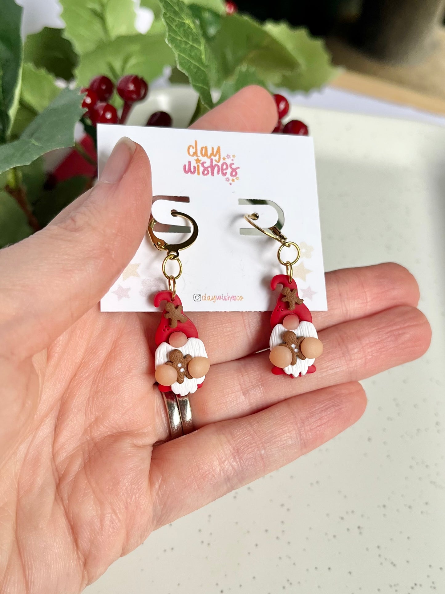 Gingerbread Gnome Earrings