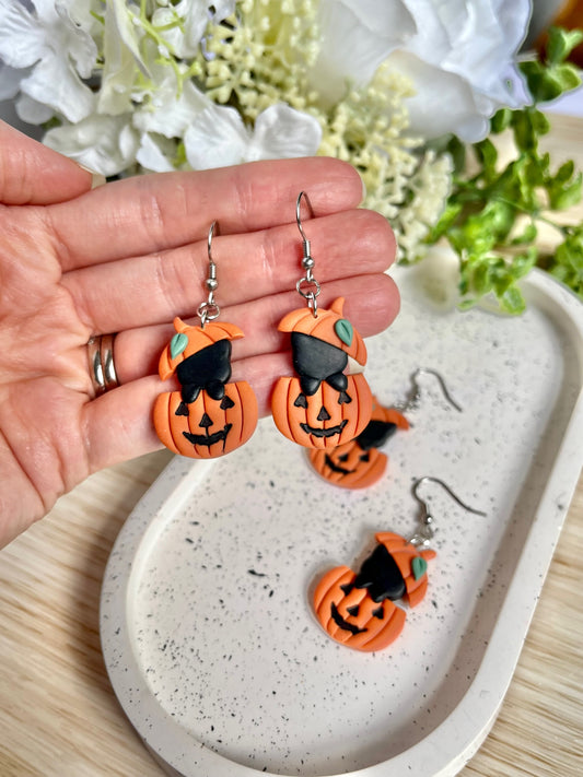 Pumpkin Kitty Earrings