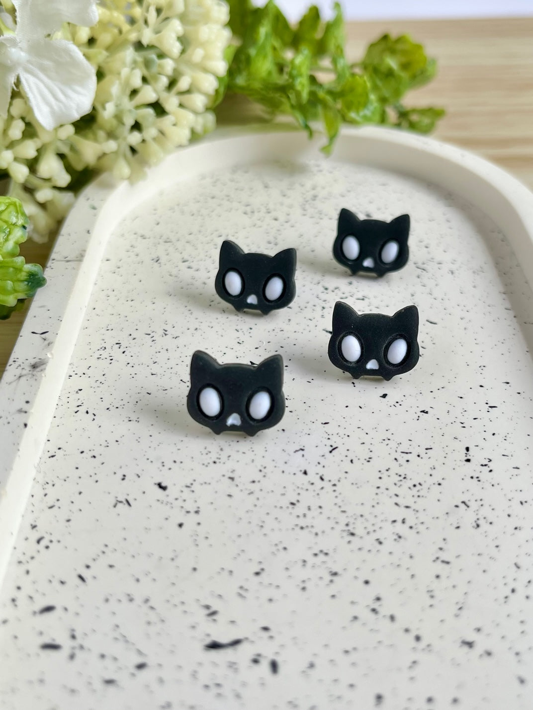 Vampire Cat Stud Earrings