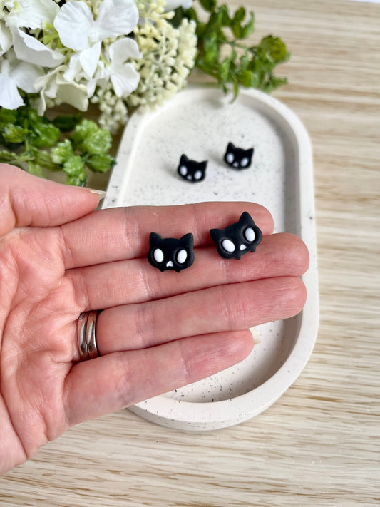 Vampire Cat Stud Earrings