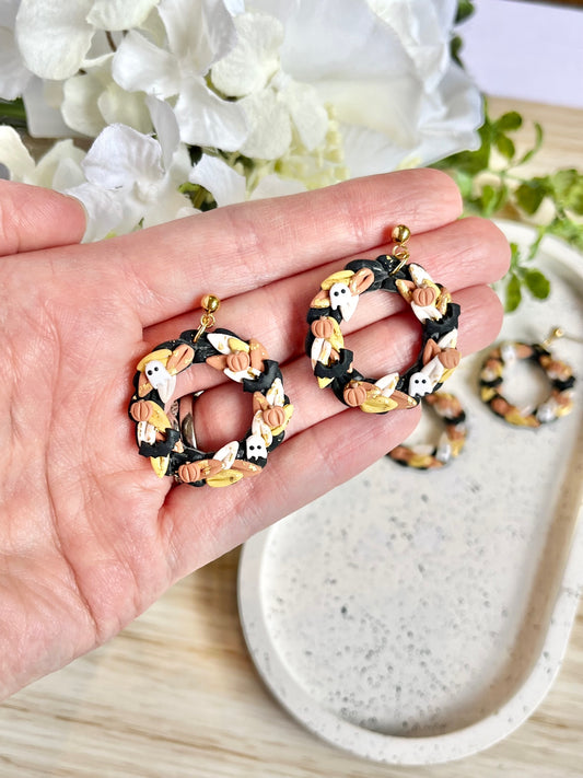 Halloween Wreath Earrings