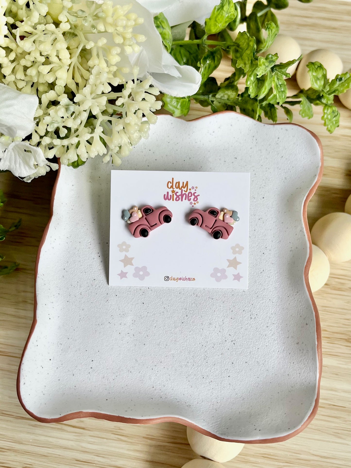 Pink Truck Stud Earrings