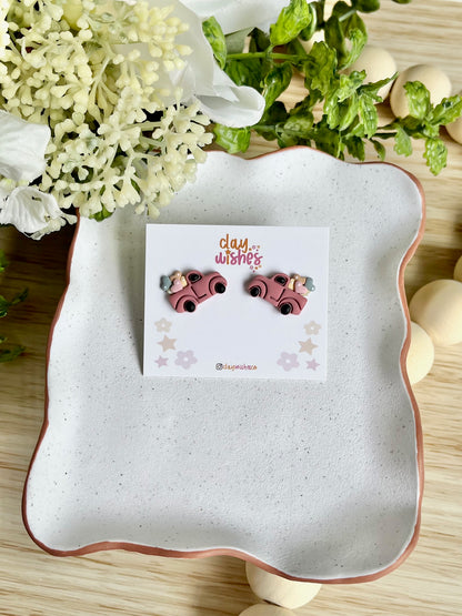 Pink Truck Stud Earrings