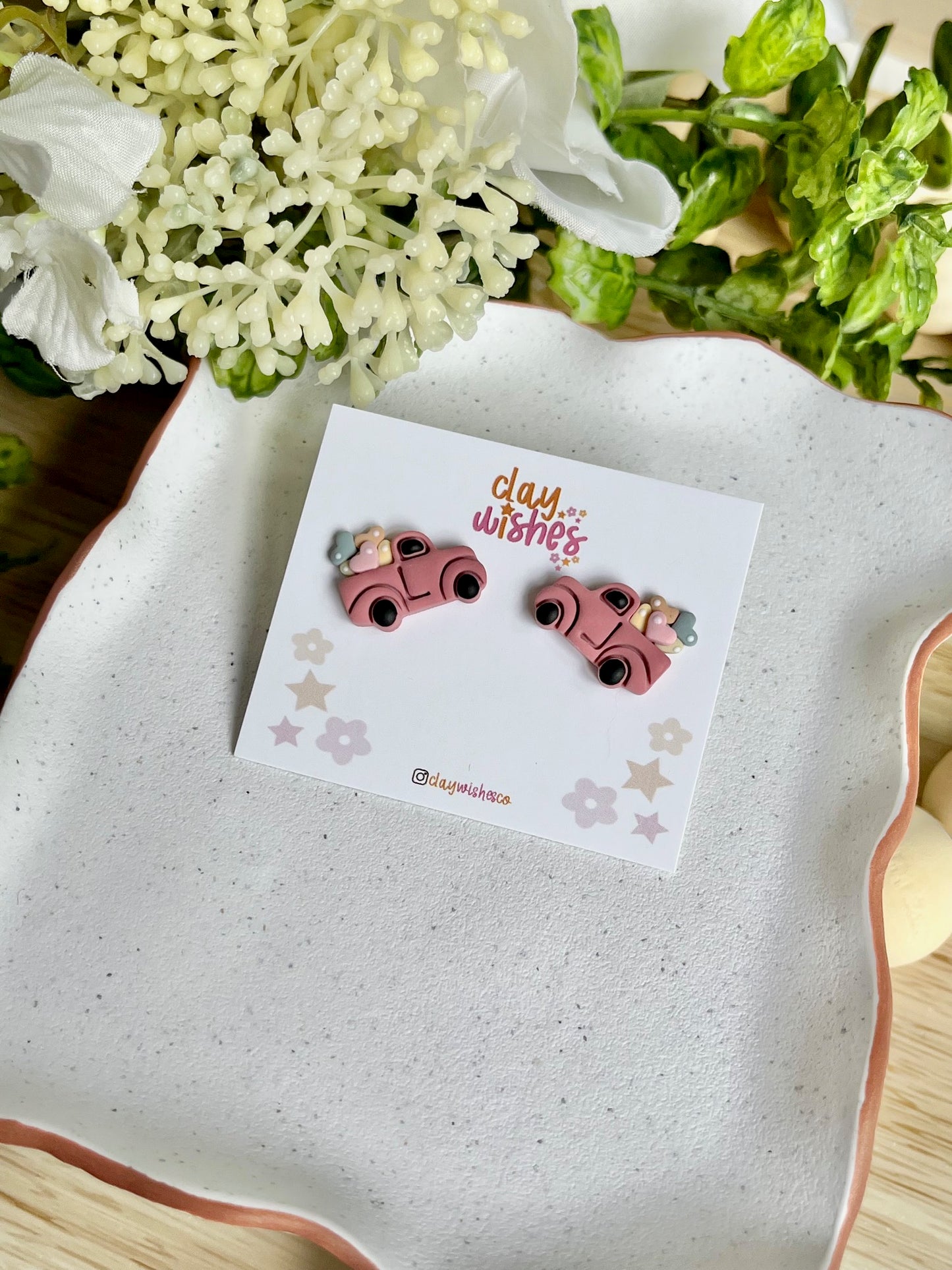 Pink Truck Stud Earrings