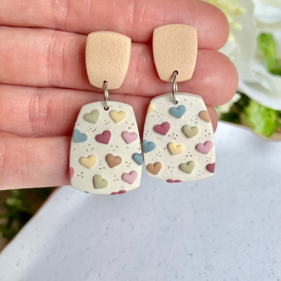 Multi-Coloured Heart Earrings