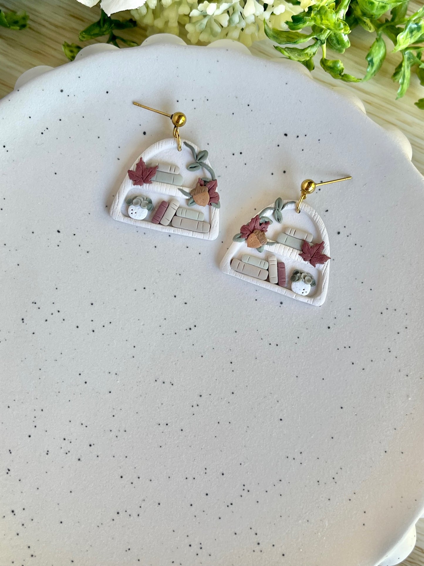Autumn Bookshelf Earrings