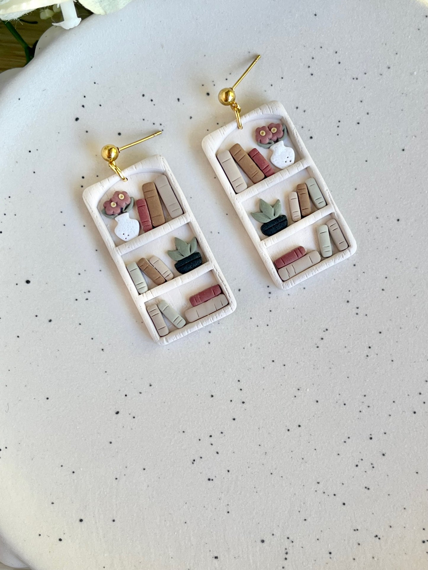 Autumn Bookshelf Earrings