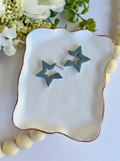 White and Blue Star Hoops - Double Sided