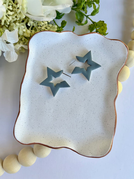 White and Blue Star Hoops - Double Sided