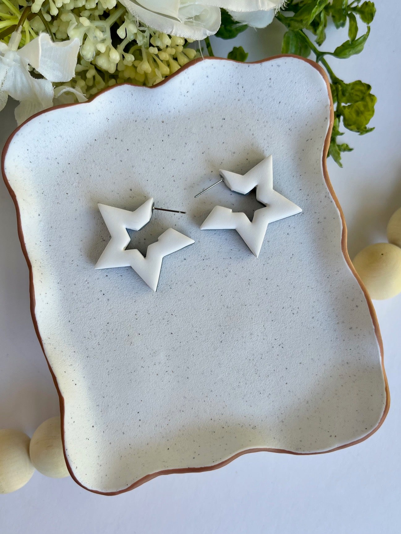 White and Blue Star Hoops - Double Sided