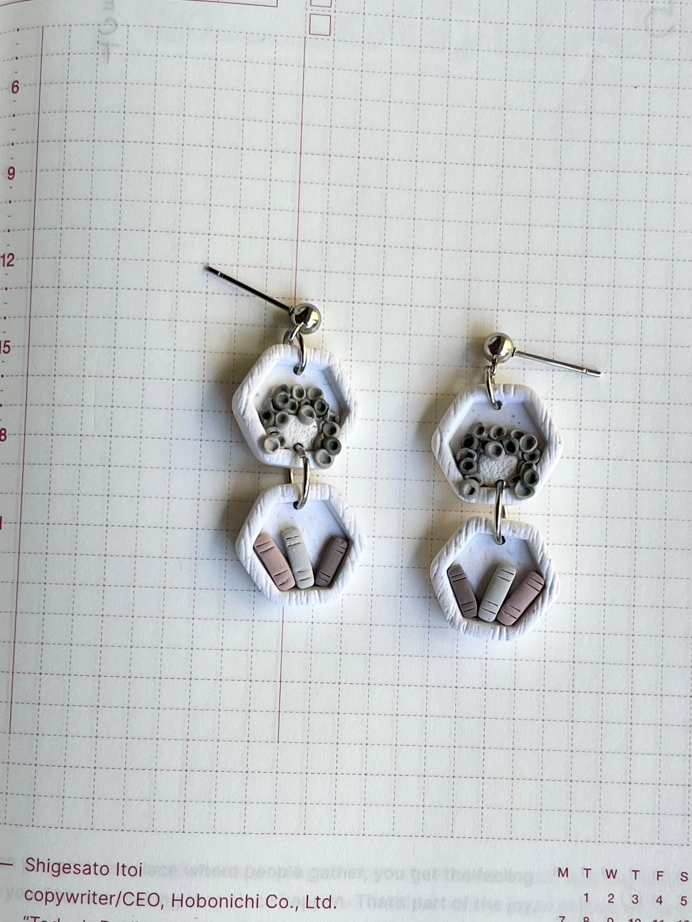 Hexagon Bookshelf Earrings